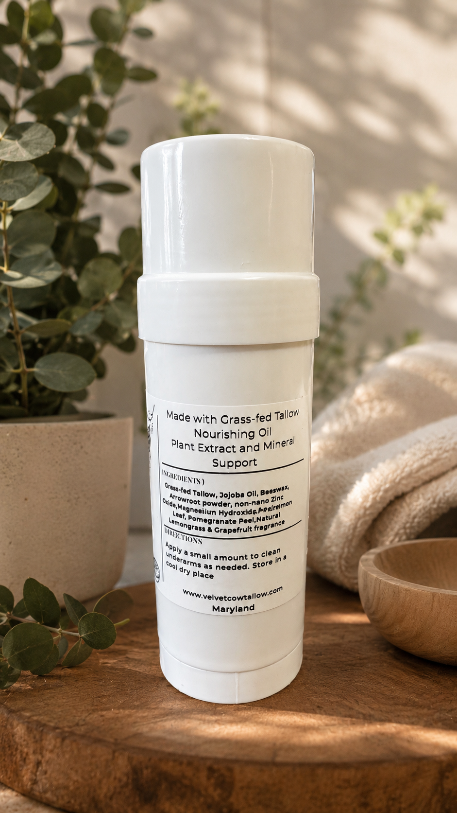 All Natural Tallow Deodorant | Lemongrass Grapefruit | Aluminum Free